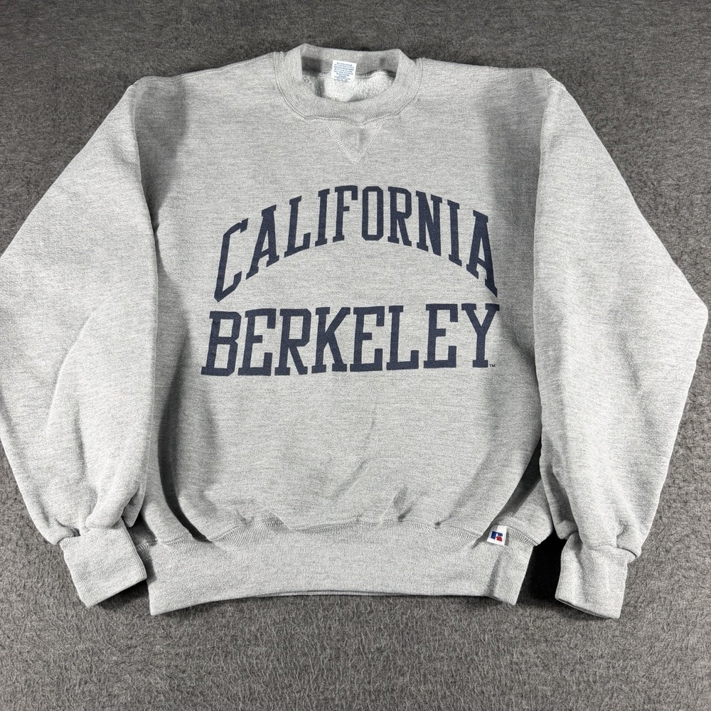 Vintage California Berkeley Sweatshirt Crewneck Size M Gray Russell Athletics